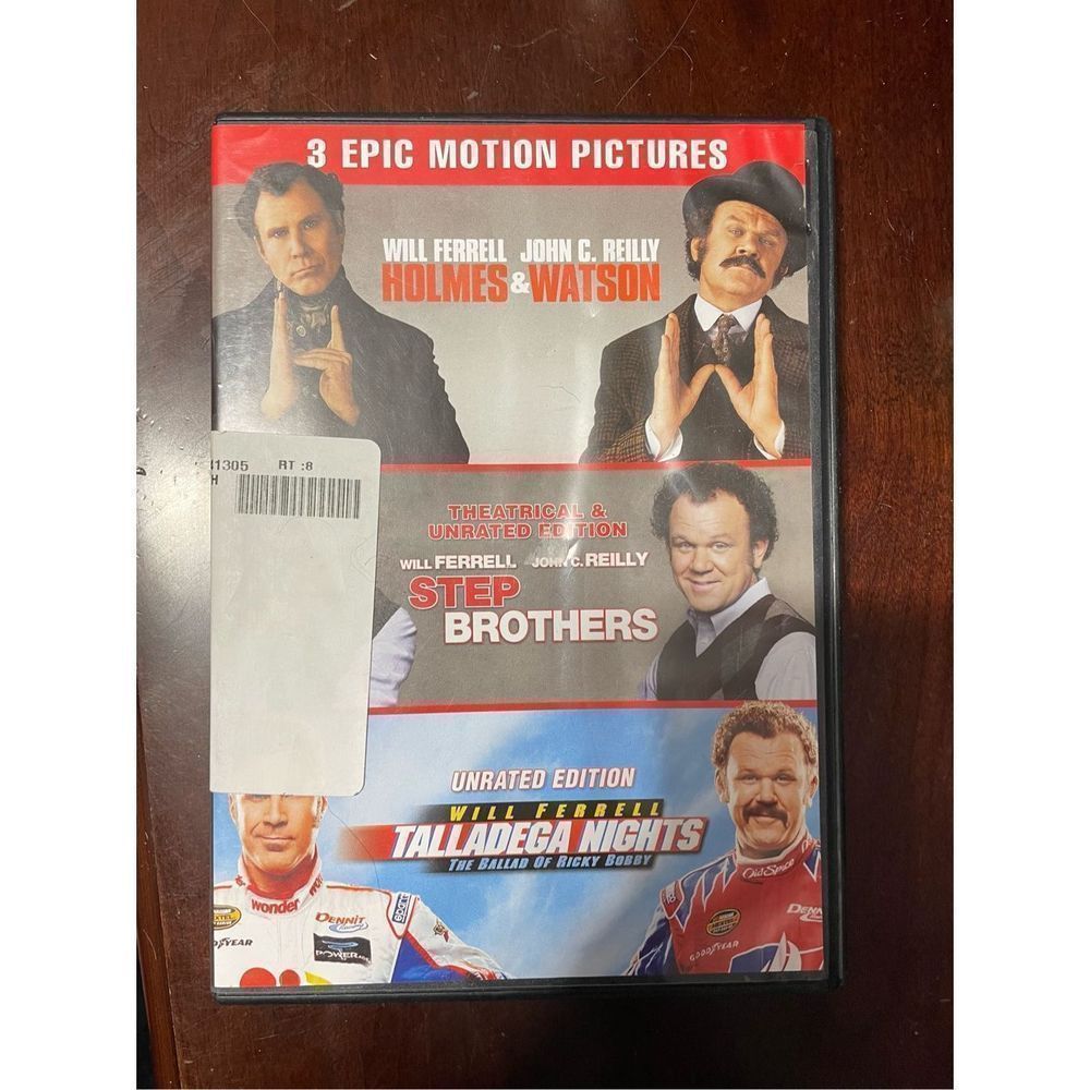 3 Epic Motion Pictures Holmes & Watson, Step Brothers & Talladega Nights